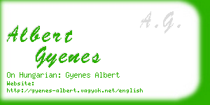 albert gyenes business card